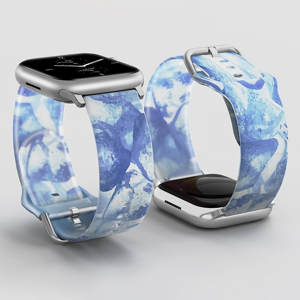 Apple Watch (49/46/45/44 mm) Silikon Sport Armband mit Dornschliesse (Gelenkumfang: 190-230mm) - Blau