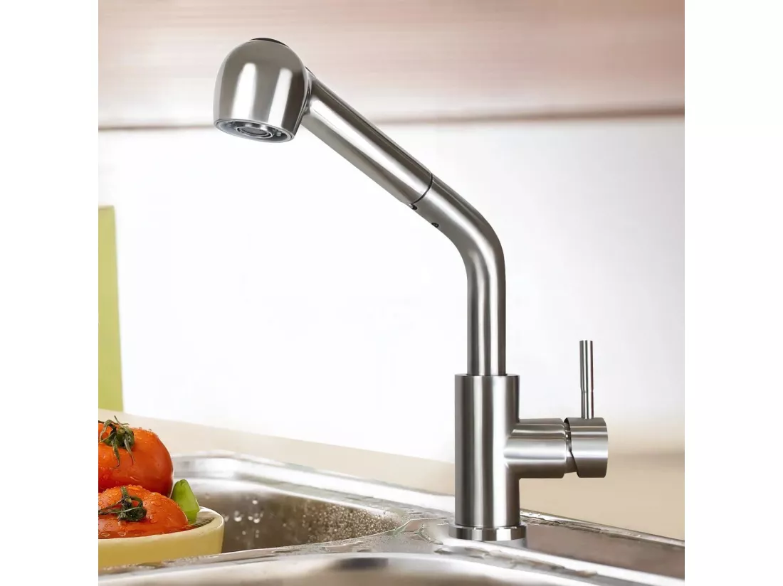 NETTLIFE robinet de cuisine haute pression extensible cuisine 360° robinet d'évier pivotant