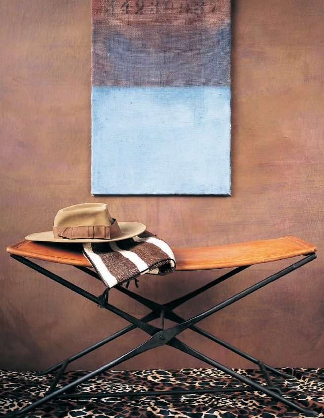 Scherenbank 'Catalana', braun, T 46 cm, B 94 cm, H 48 cm von fischer's lagerhaus