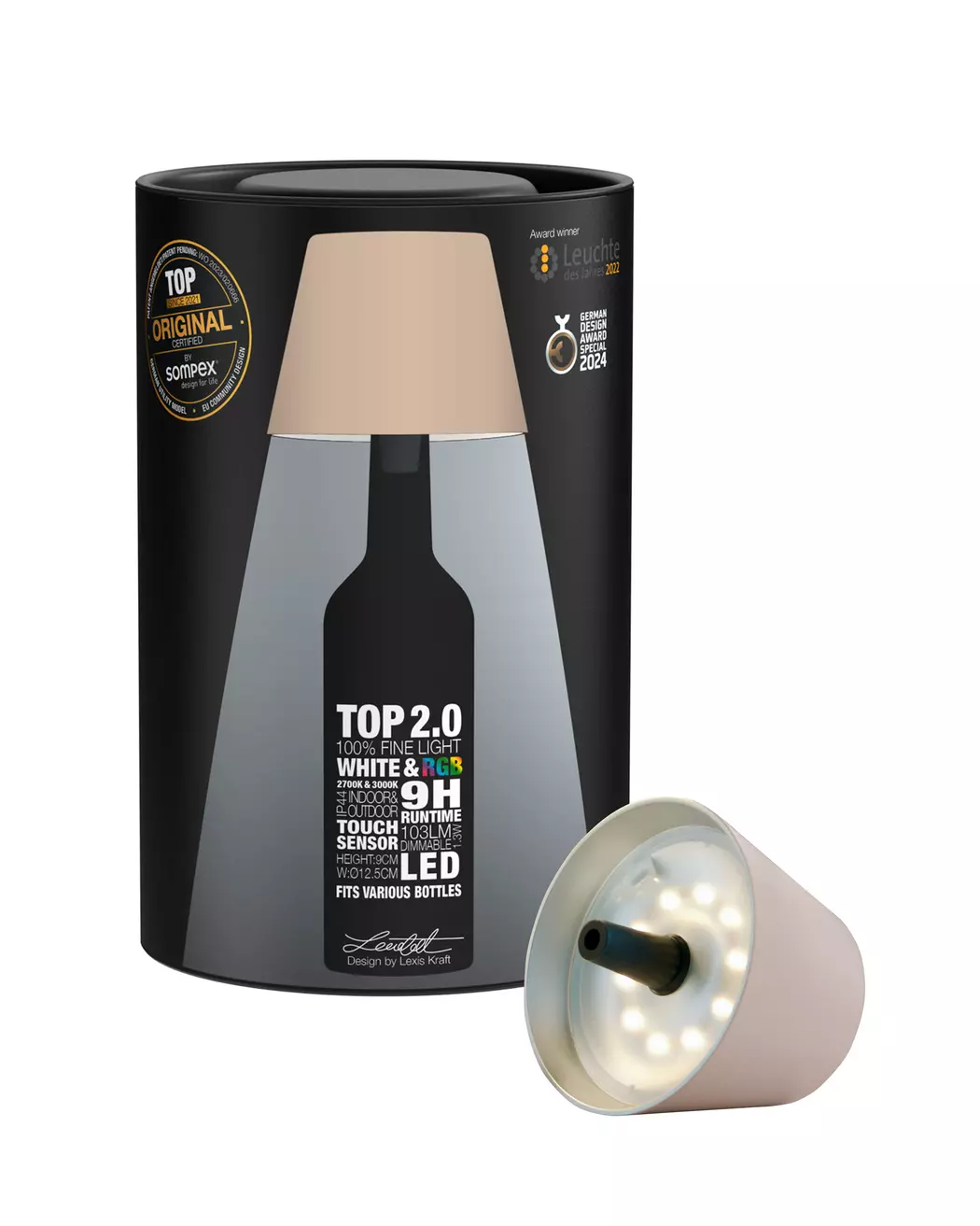 LED-Akku-Flaschenaufsatz Top 2.0