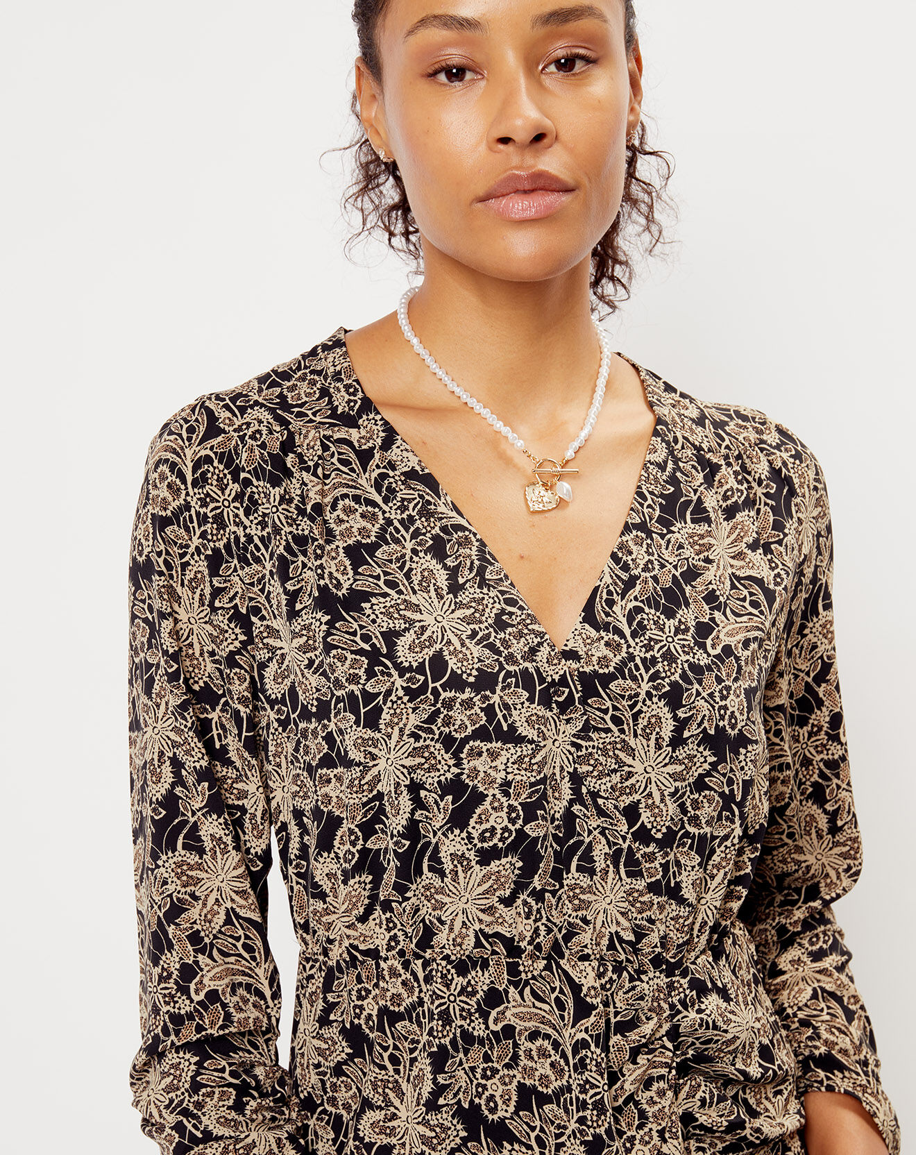 See u Soon Robe imprimée floral Luna noire
