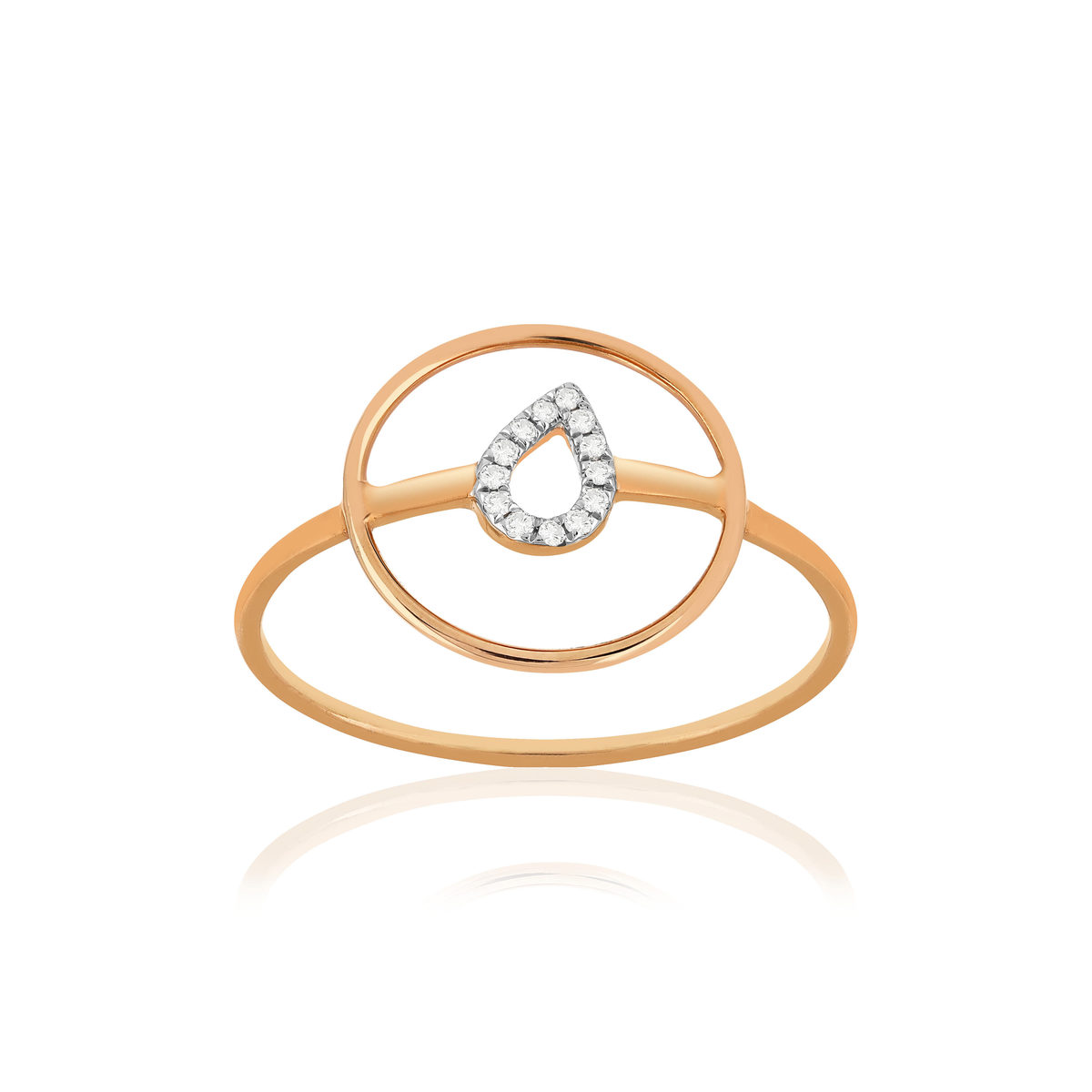 Bague or 375 rose diamants