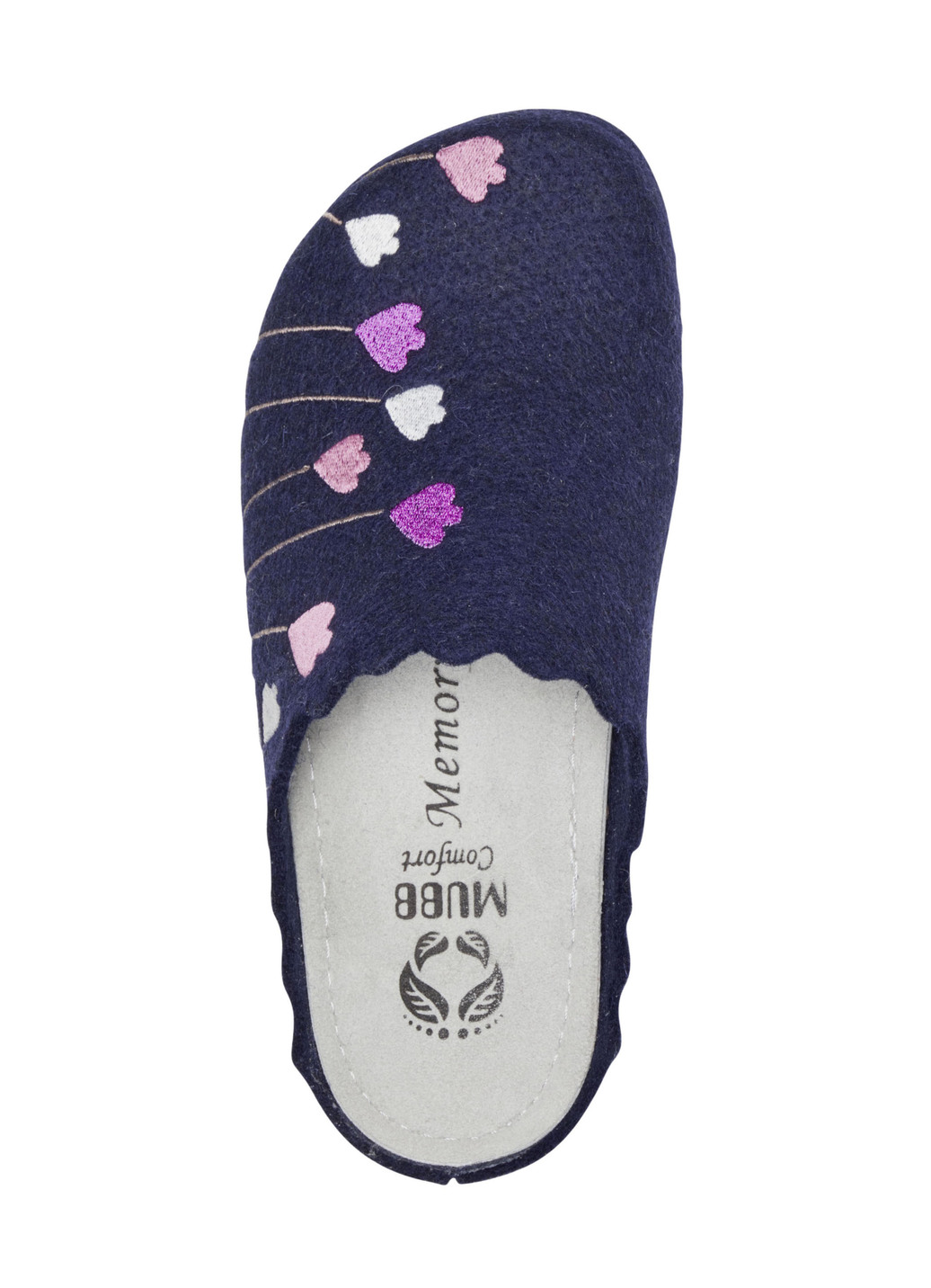 Mubb Pantoffel mit putziger Blumen-Stickerei