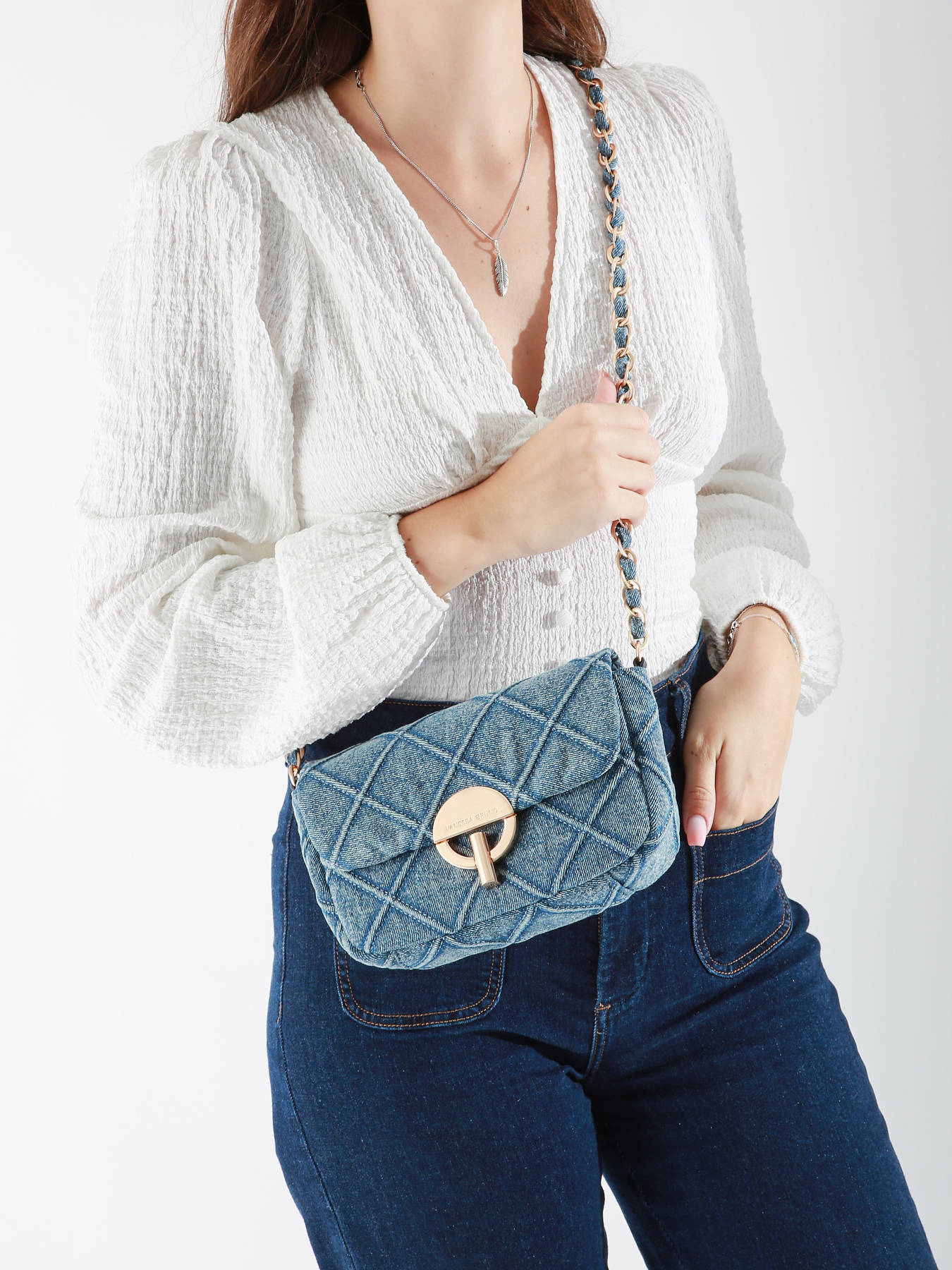 Moyen sac bandoulire Moon denim VANESSA BRUNO