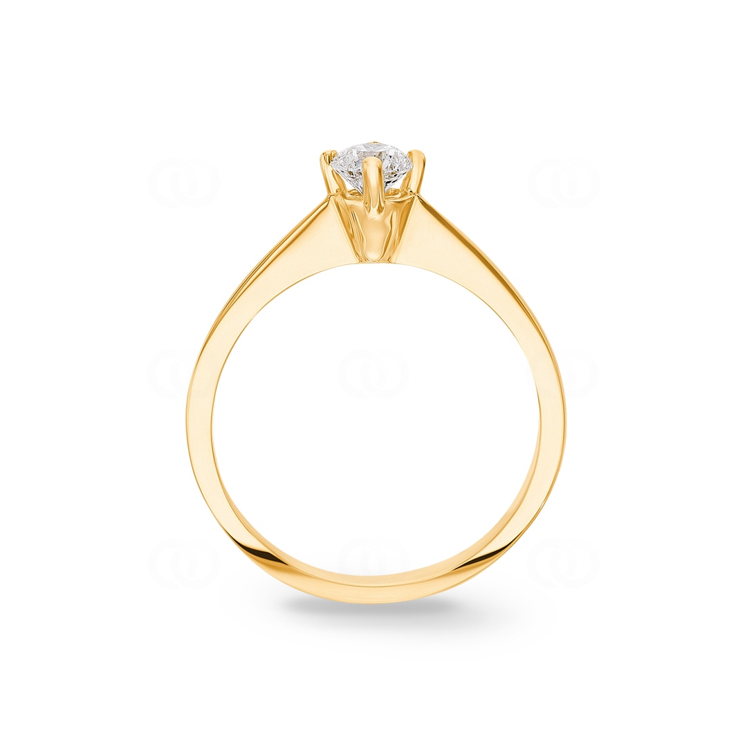 Verlobungsring 750/18 K Gelbgold mit Diamant 0.41 ct H/si