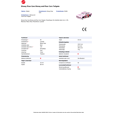 Disney Pixar Cars 3, 1 stk. legetøjsbil