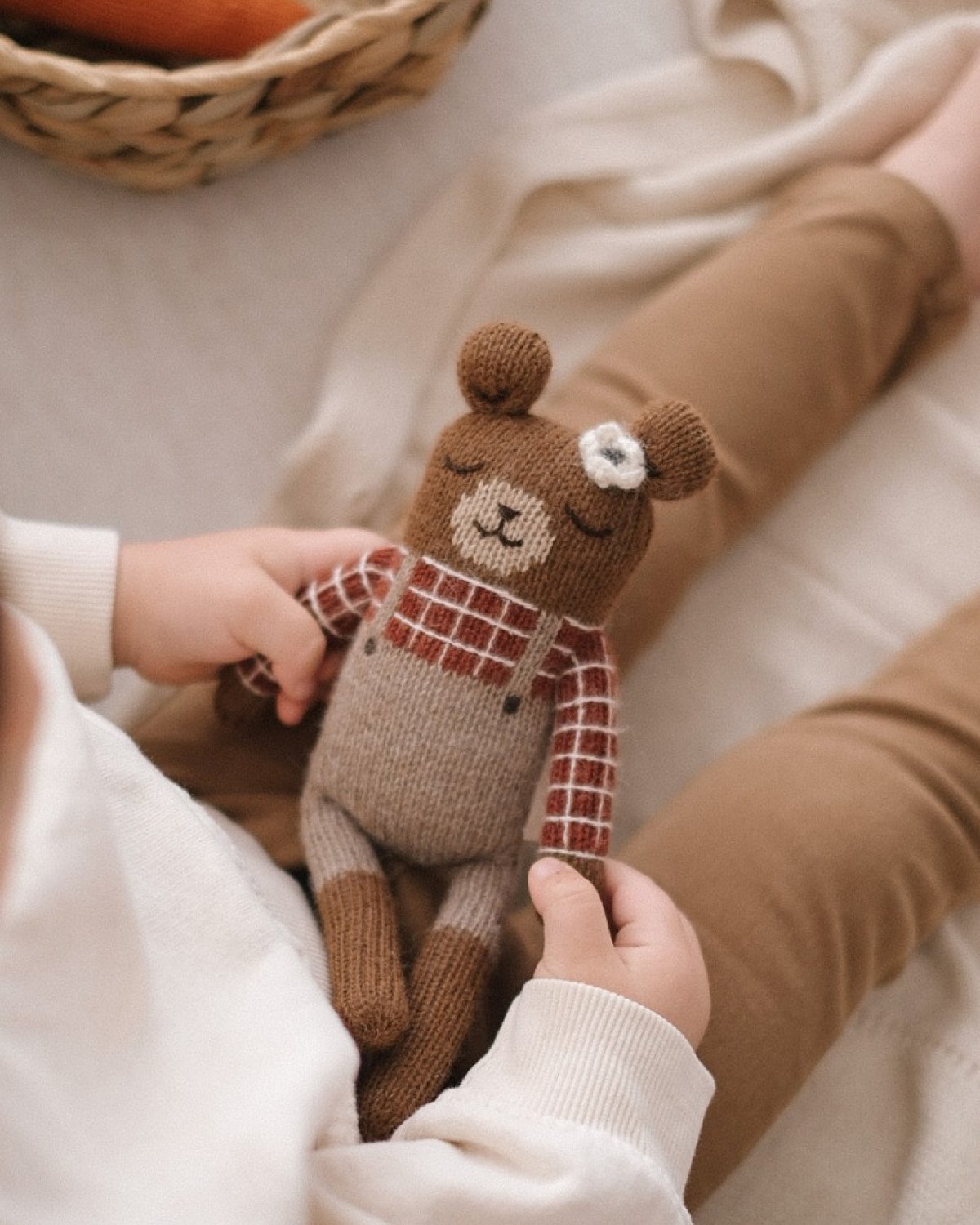 Kosebamse – Håndstrikket Alpakkaull | Teddy Knit Toy
