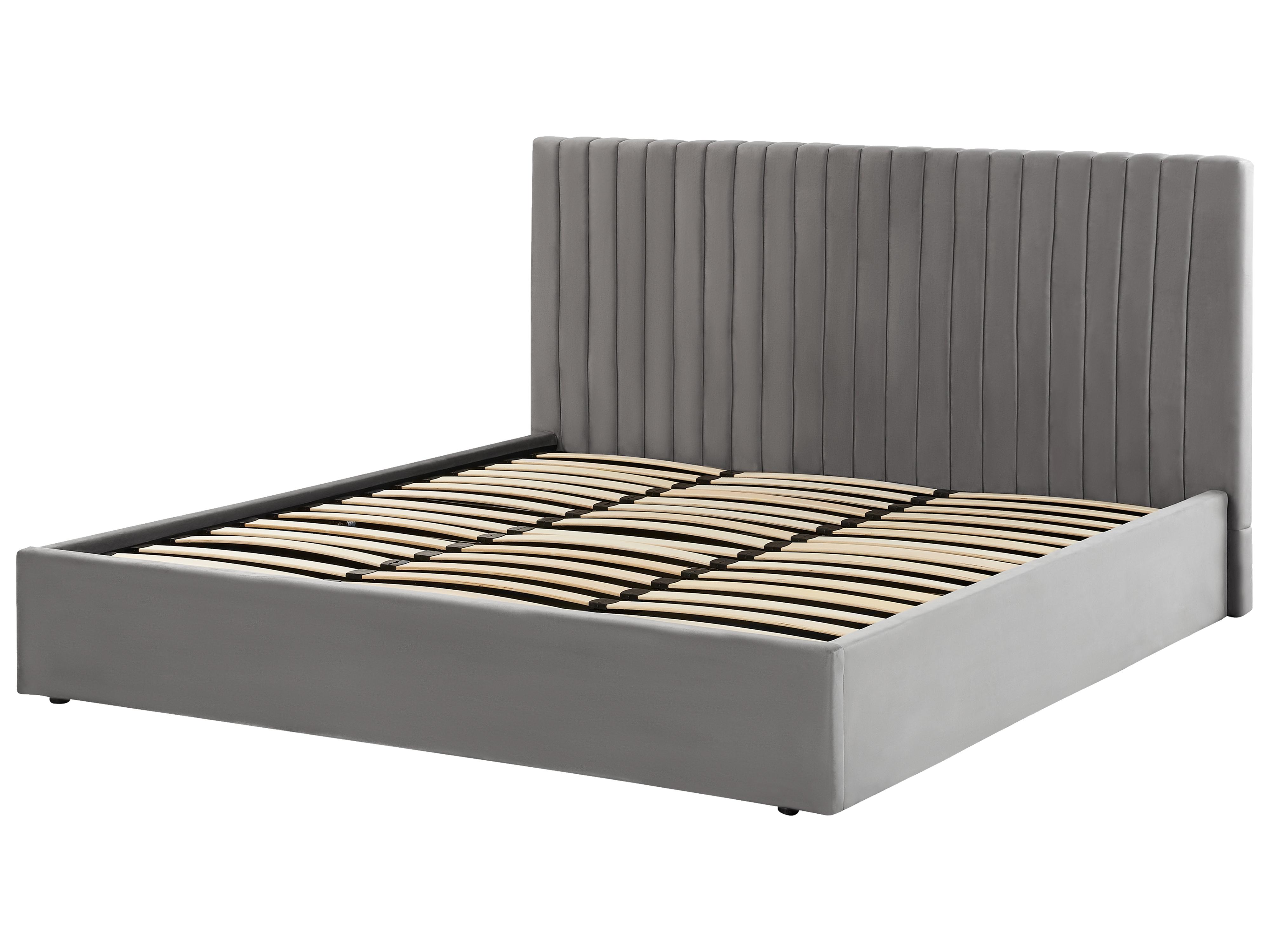 Bed met opbergruimte Fluweel VION 180 x 200 cm Grijs