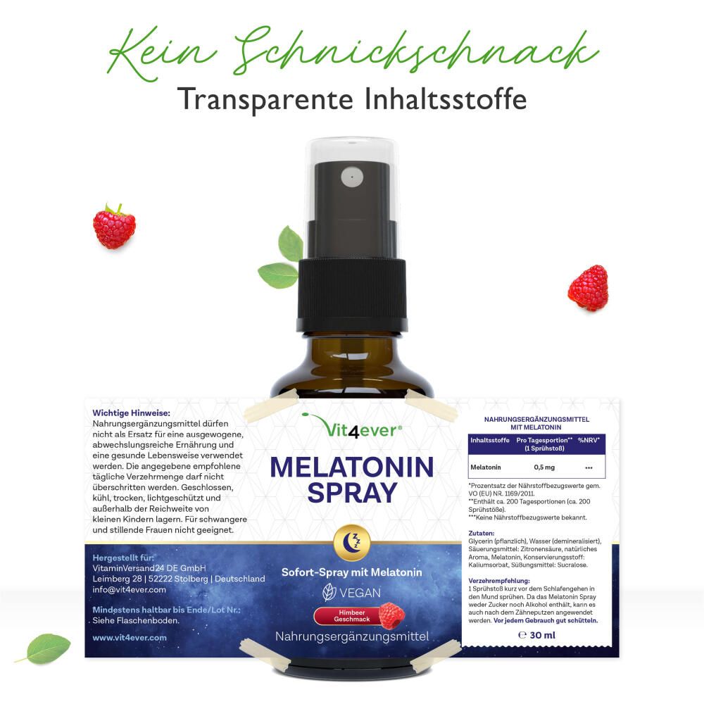 vit4ever Melatonin Spray Himbeere