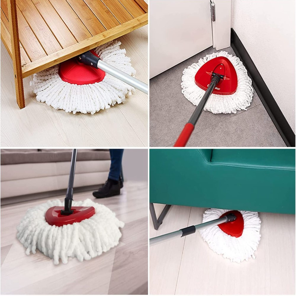 (4er Set) Ersatz Wischkopf für O-Cedar / Vileda Boden Mopp - Weiss