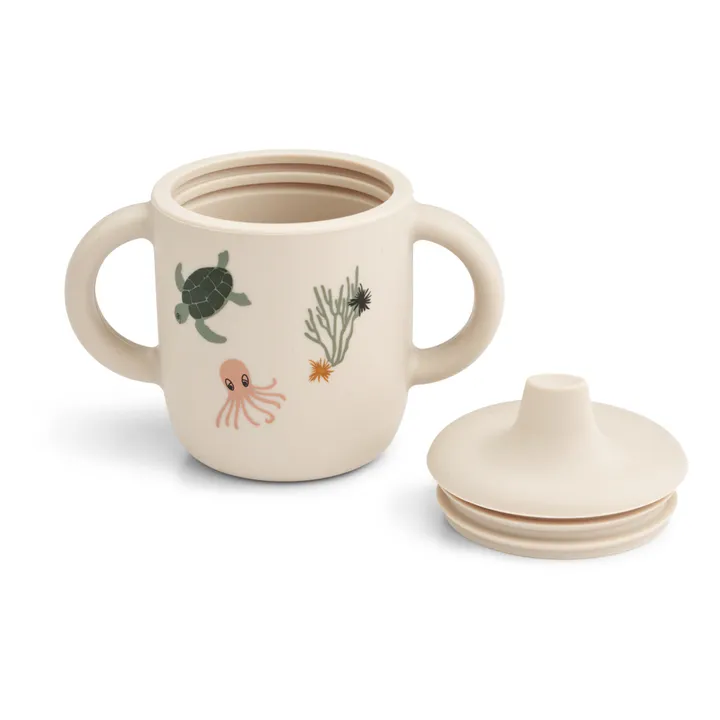 Liewood Tasse d'apprentissage Neil en silicone | Sea creature/Sandy