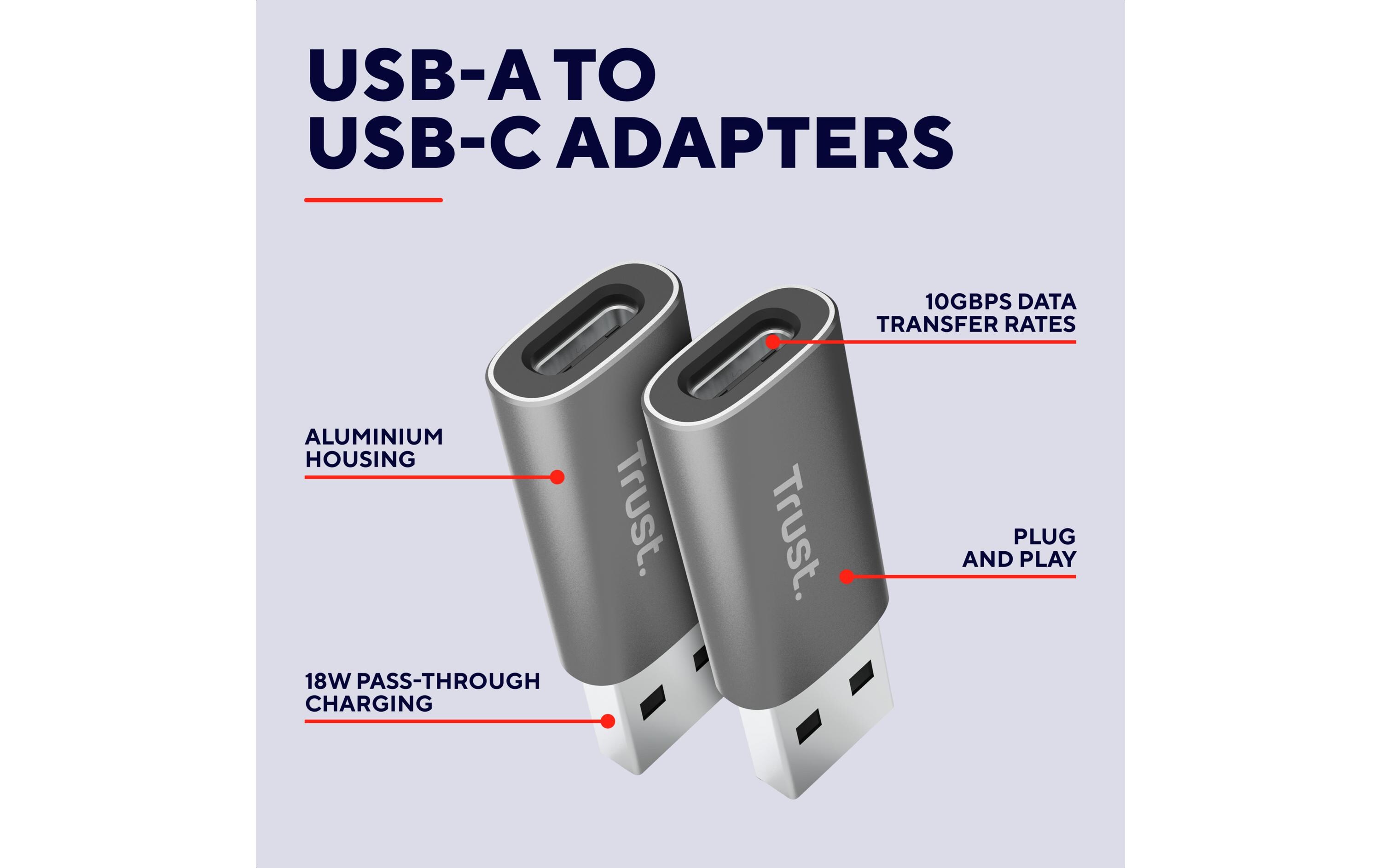 USB-Adapter Calyx USB-C Stecker - USB-A SteckerUSB-A-zu-USB-C-Adapter