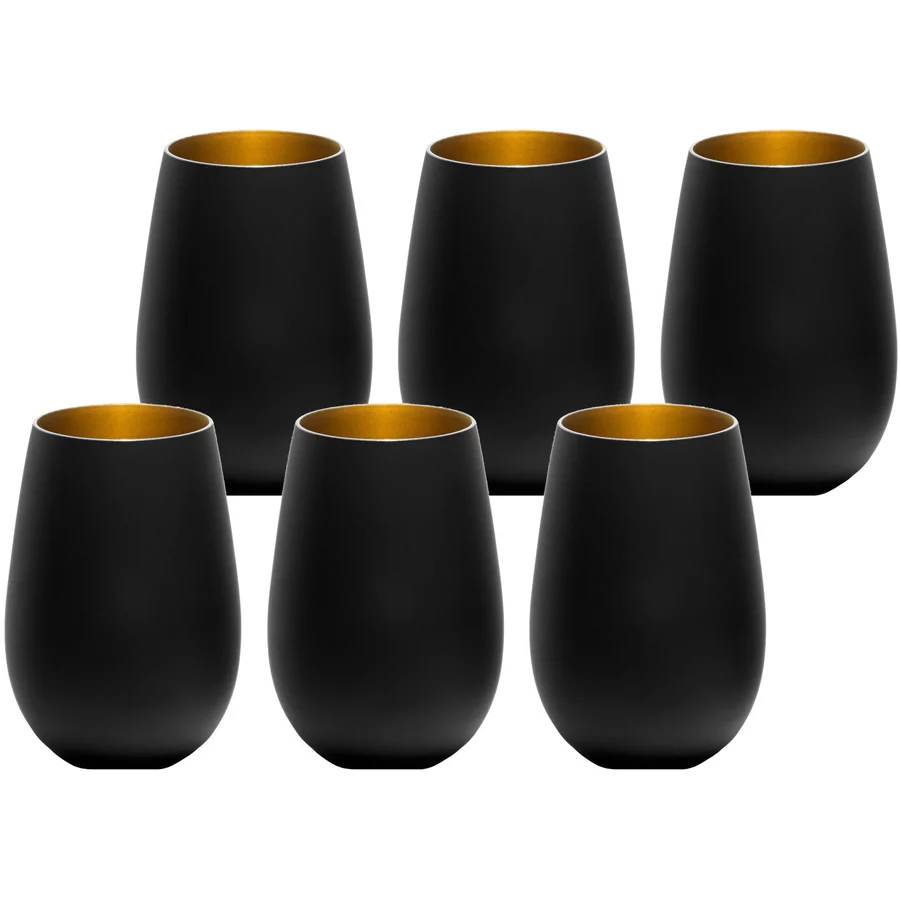 Stölze Lausitz Becher Elements 465 ml 6er Set schwarz-gold