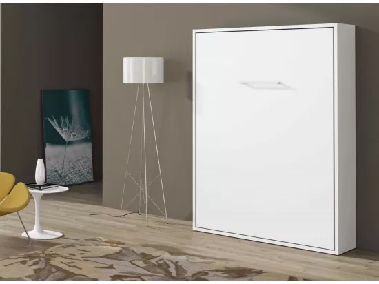 Lit escamotable vertical Banila-Couleur Chêne blanc-160x200