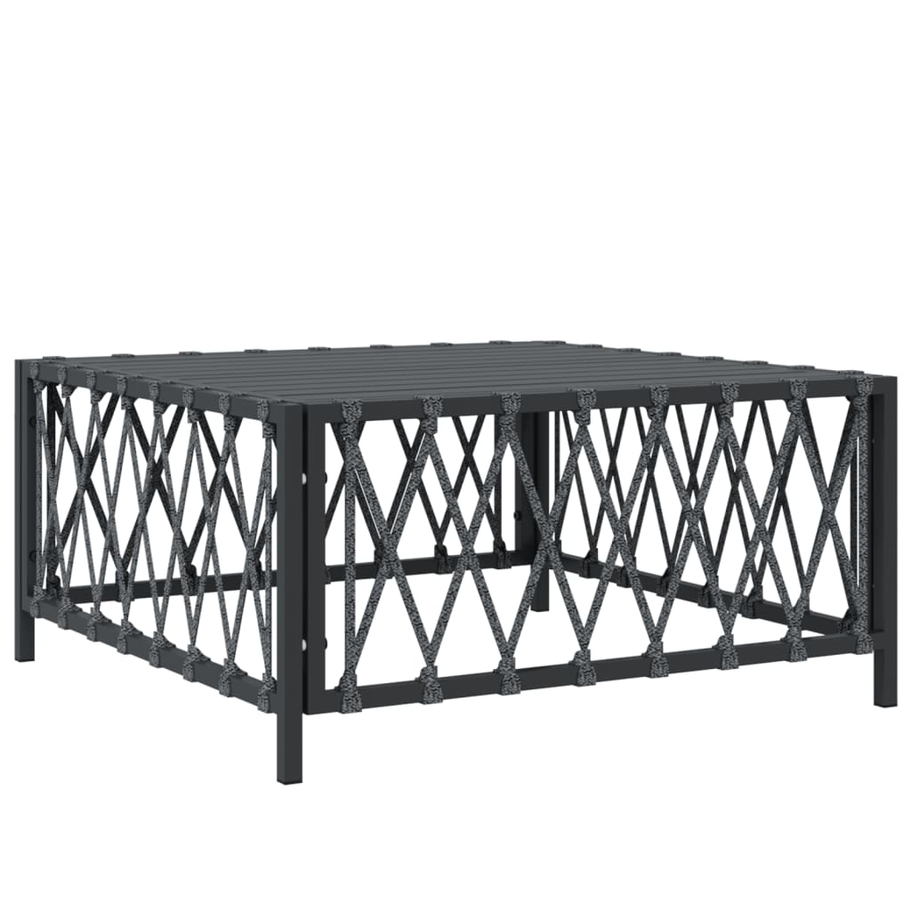Salon de jardin meuble d'extérieur ensemble de mobilier 8 pièces avec coussins anthracite acier