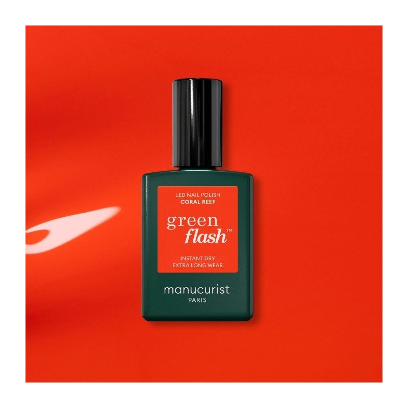 Vernis semi-permanent LED Green Flash Coral Reef Manucurist 15ml