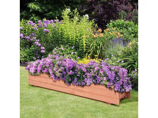 Jardinière Rectangulaire en Bois de SaBois, Lit de Jardin Surélevé Imperméable pour Culture Fruits Légumes, pour Jardin Patio Balcon, 90 x 18 x 15 cm