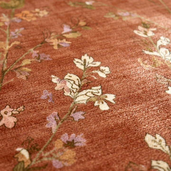 Wasbaar vloerkleed - Misty Floral Terracotta | Wasbaar