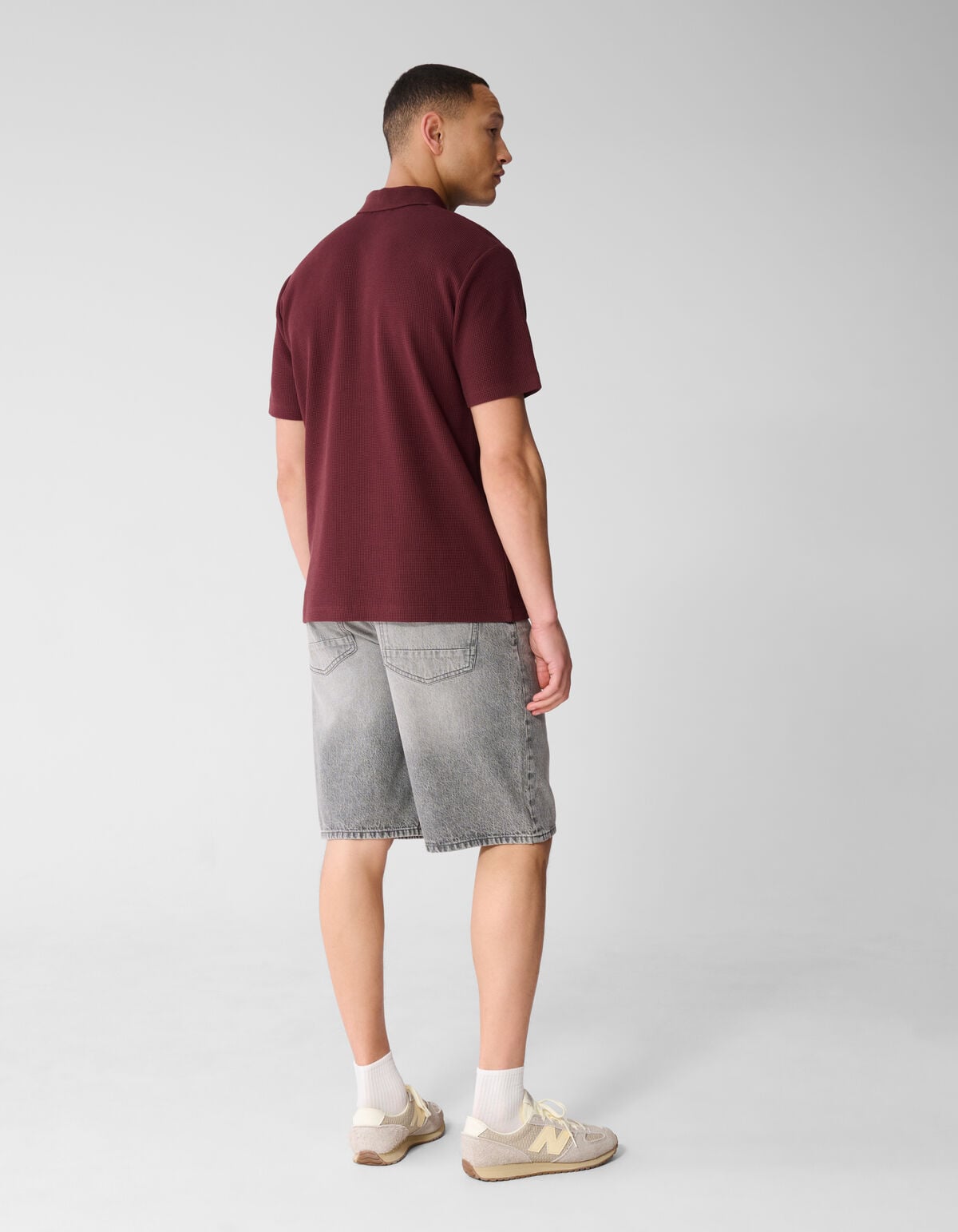 Relaxed Fit Denim Short Grijs