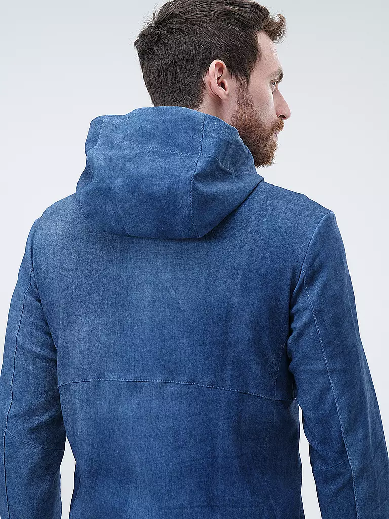 GIORGIO BRATO Lederjacke blau