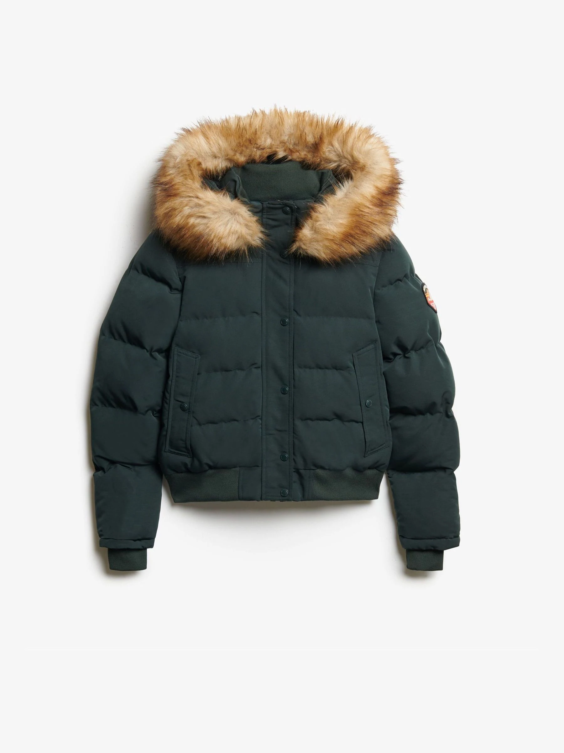 Donkergroen - Superdry Everest bomberjack met capuchon
