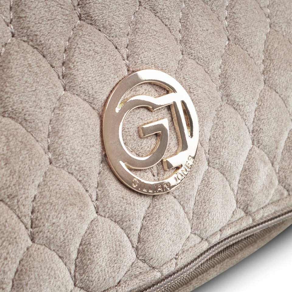 Gillian Jones - Organizer Cosmetic Bag Beige velour - Toilettaske