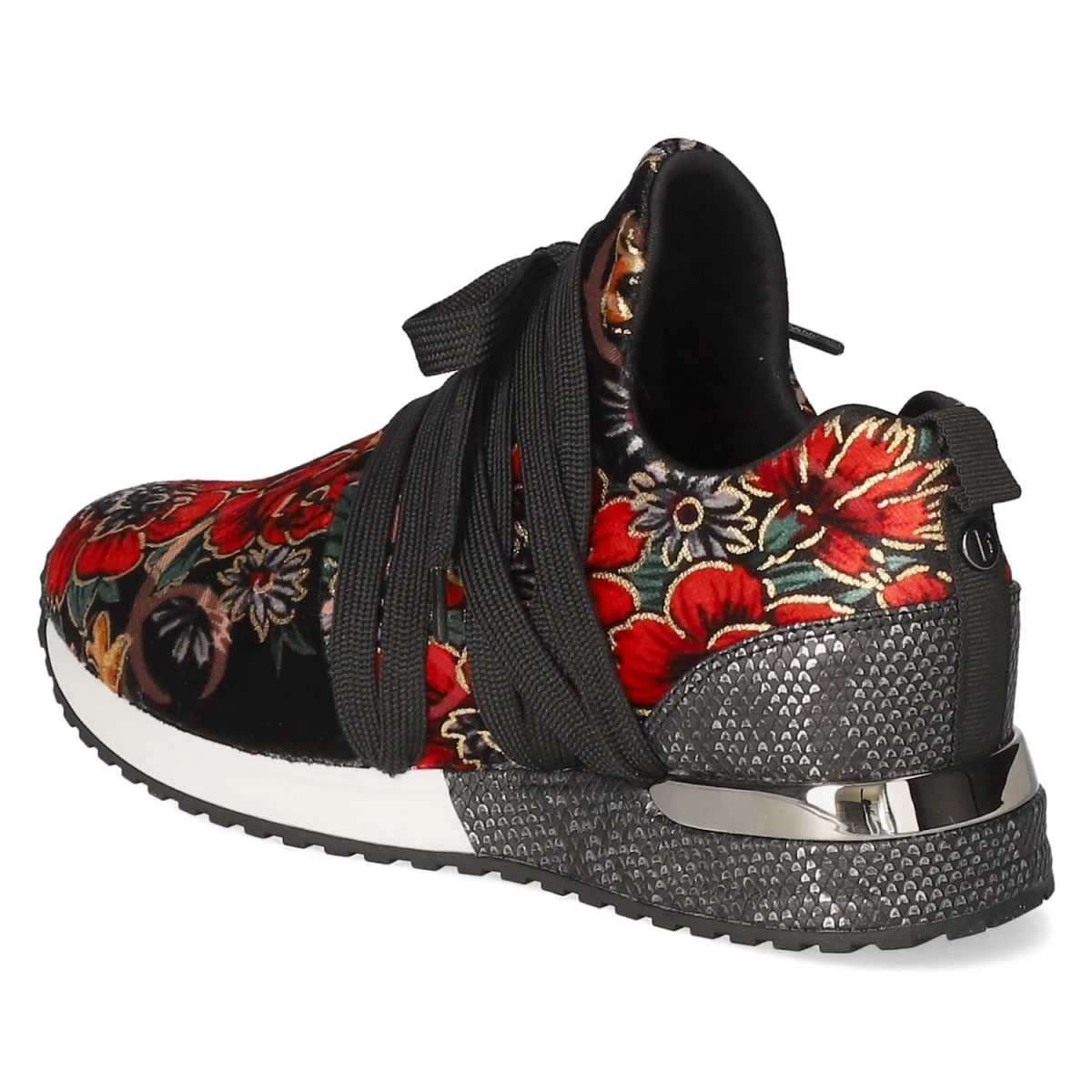 La StradaLow Sneaker - Velvet Black / Red Flower