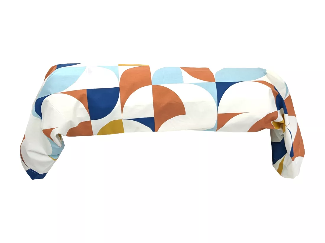 Taie de traversin 140x43 cm percale de coton MODULO bleu cobalt
