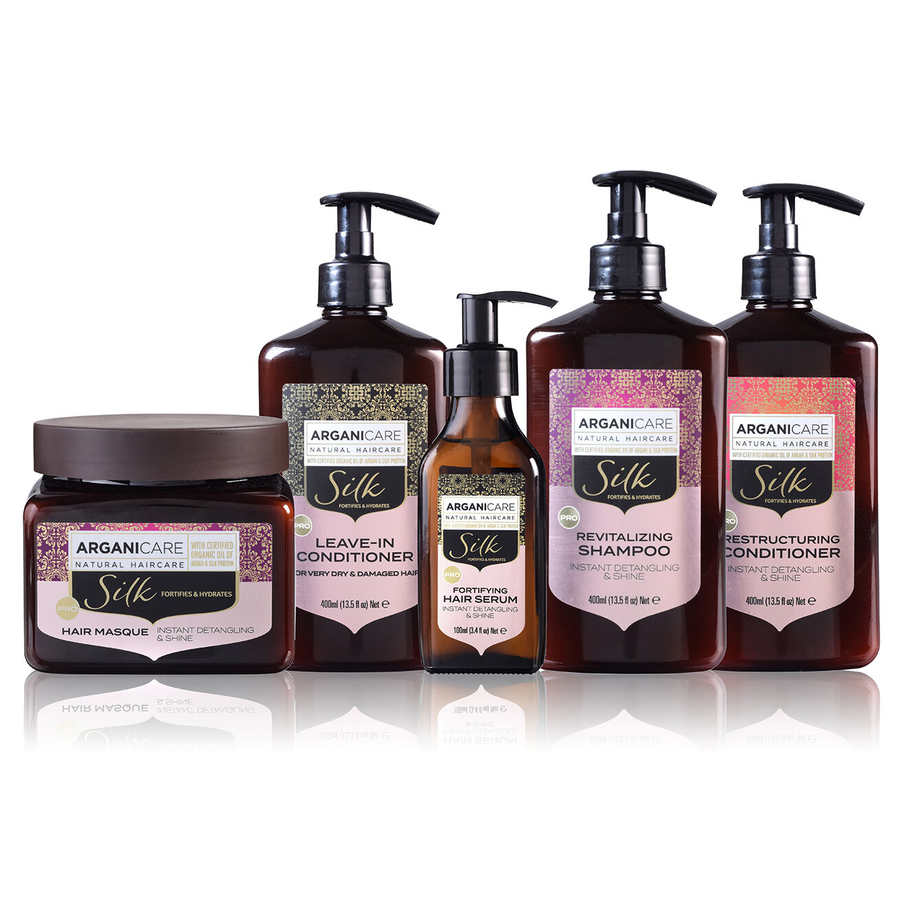 Arganicare Kit Rituel Beauté à la Protéine de Soie cheveux secs et ternes - 5 pièces