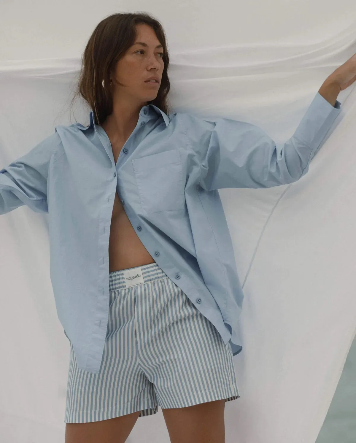 Short de pyjama rayé en tencel Angarde