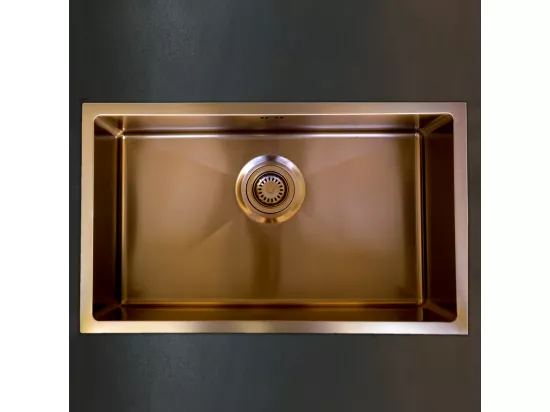 Luisa évier 1 grande cuve seule 76x45 en inox cuivre brossé - Essebagno