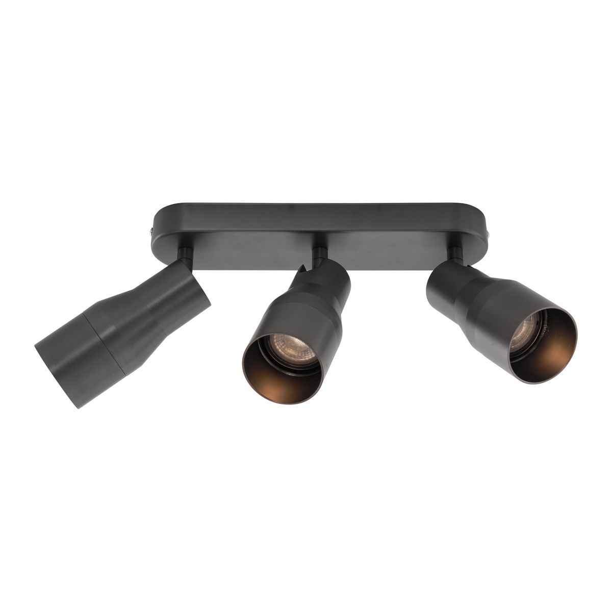 Afgeronde plafondspot gunmetal GU10 50mm 3-lichts - Stanley