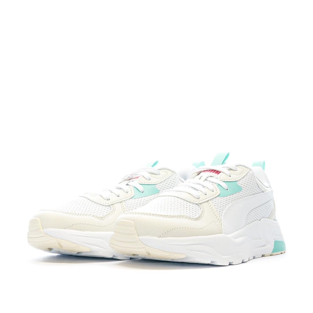 Puma Baskets Blanches/Bleu/Rose Homme Puma Trinity Lite