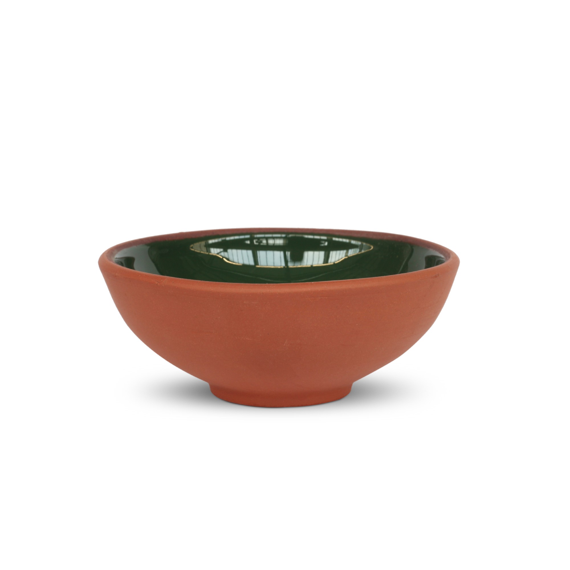 Schale Terrakotta, natur, dunkelgrün, Ø 11 cm, H 5 cm zu 4,80