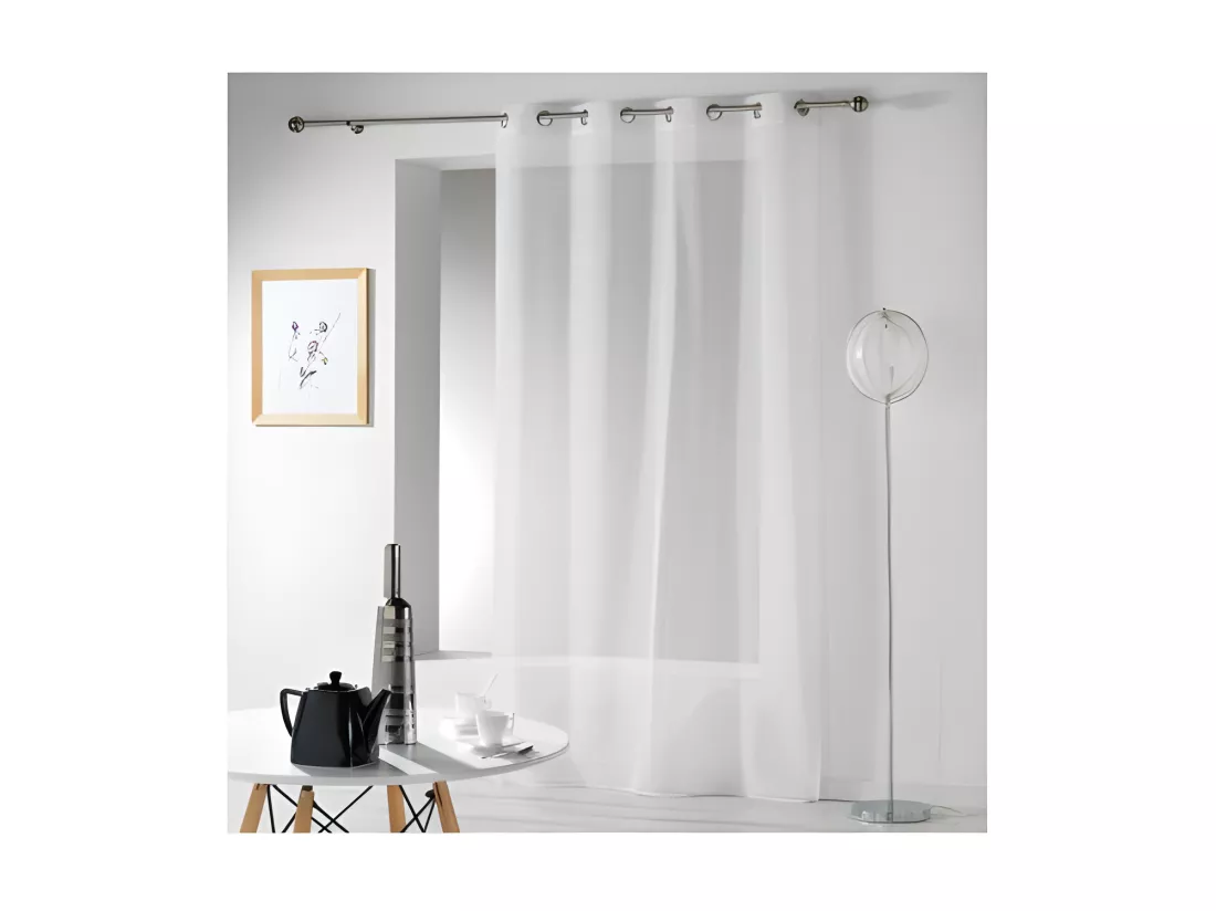 Panneau à oeillets - 140 x 240 cm - Etamine crash telma - Blanc