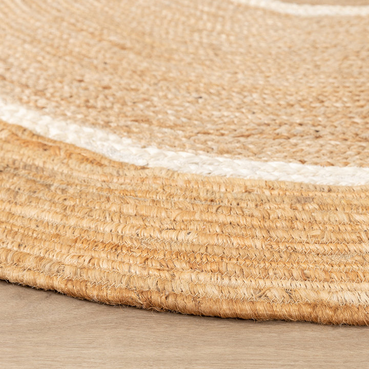 Rond Jute vloerkleed - Mirai Circle Wit/Naturel