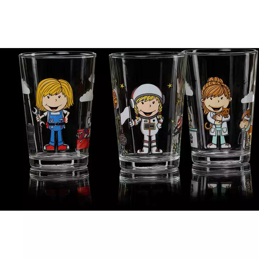 Ritzenhoff & Breker GmbH & Co. KG Kindergläser Berufe Mädchen 205 ml 3er Set bunt