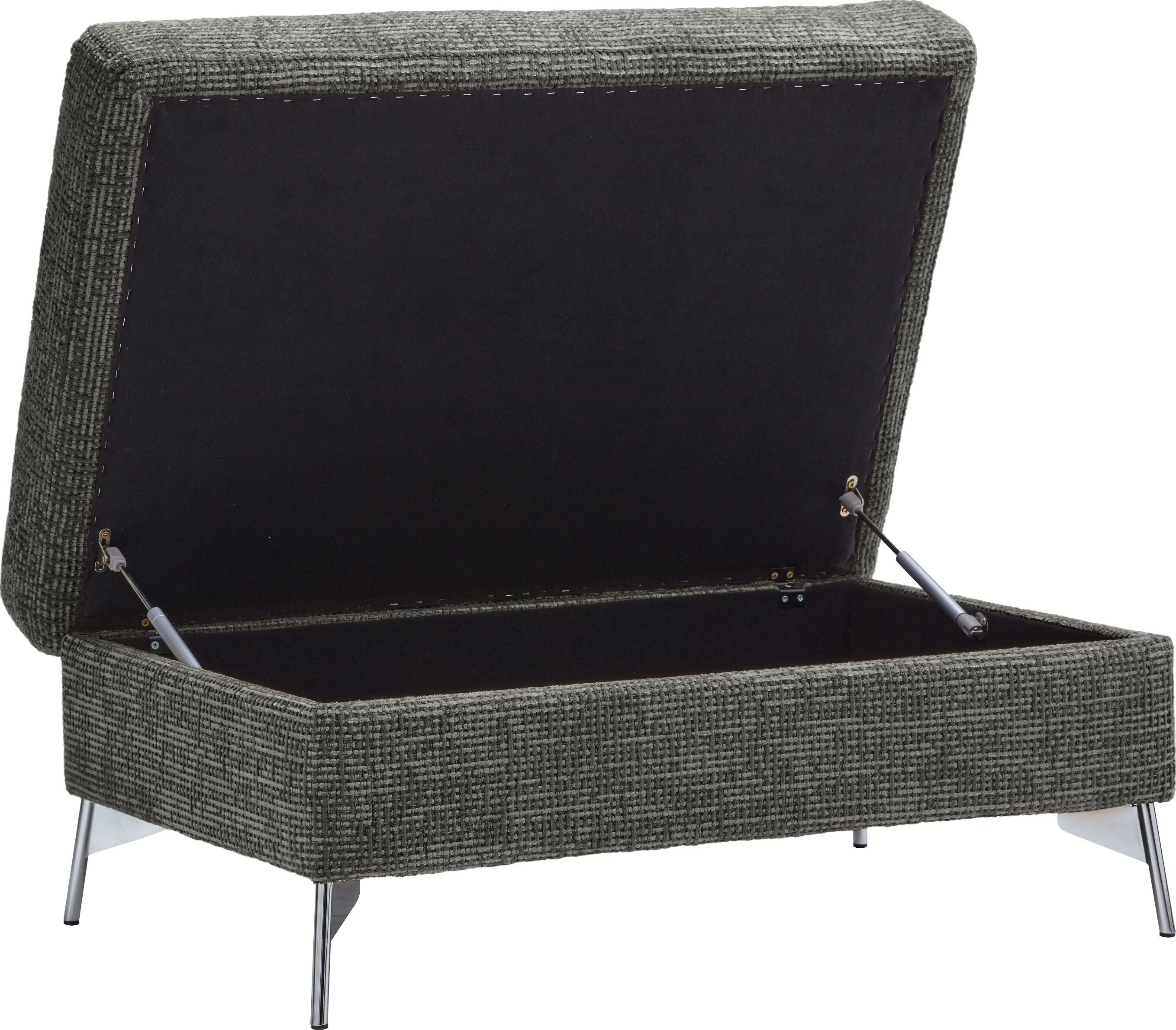 DIENER Hocker - Anthrazit / B: 64.0 cm x T: 95.0 cm x H: 45.0 cm