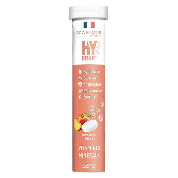 GRANIONS HYDROP Electrolytes - Vitamine C, Magnesium, Minéraux - Pêche