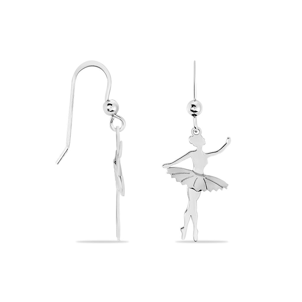 Boucles D'oreilles Pendantes Ritej Argent Blanc