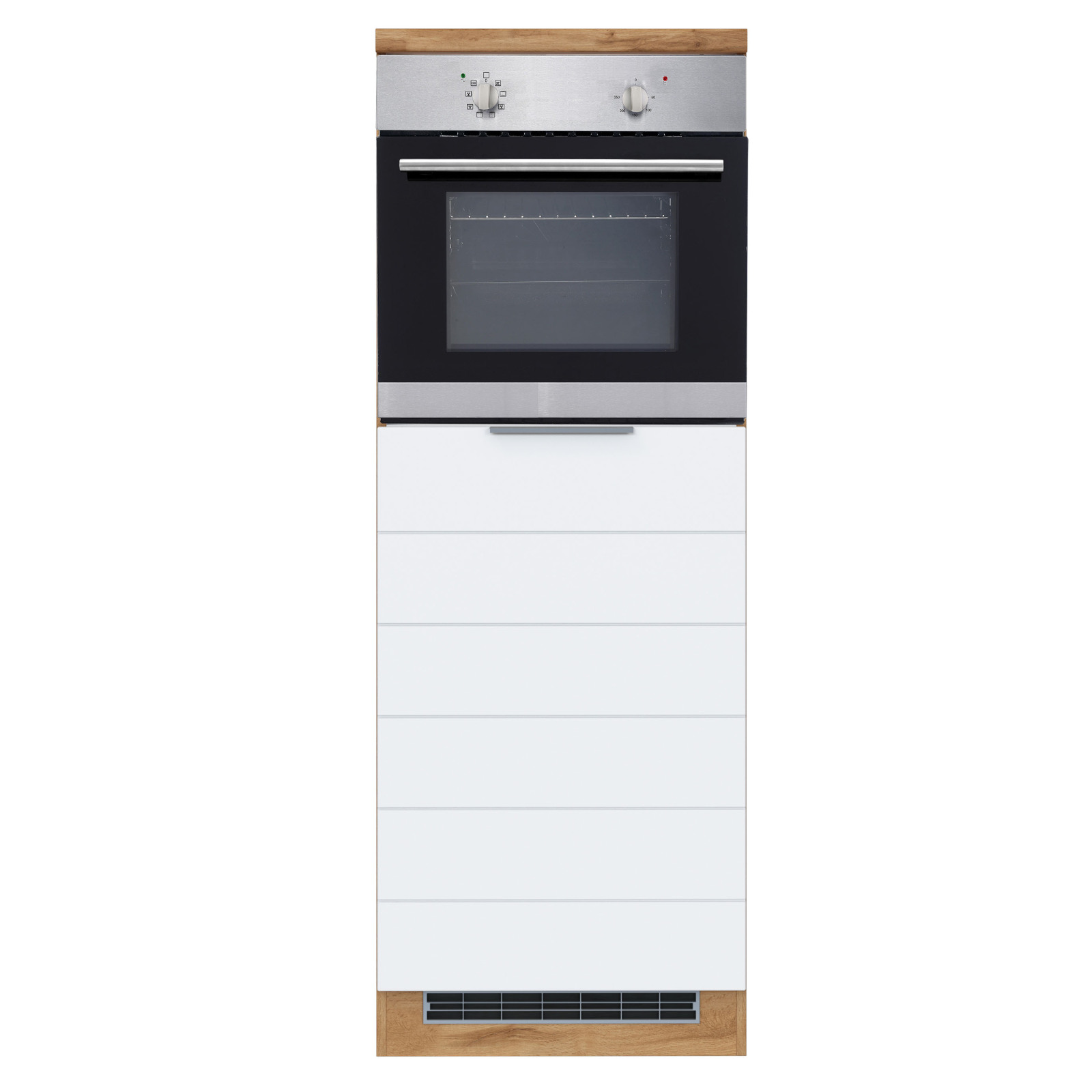 Kühlschrank-Ofenumbauschrank FLORENZ - Wotaneiche-weiß matt