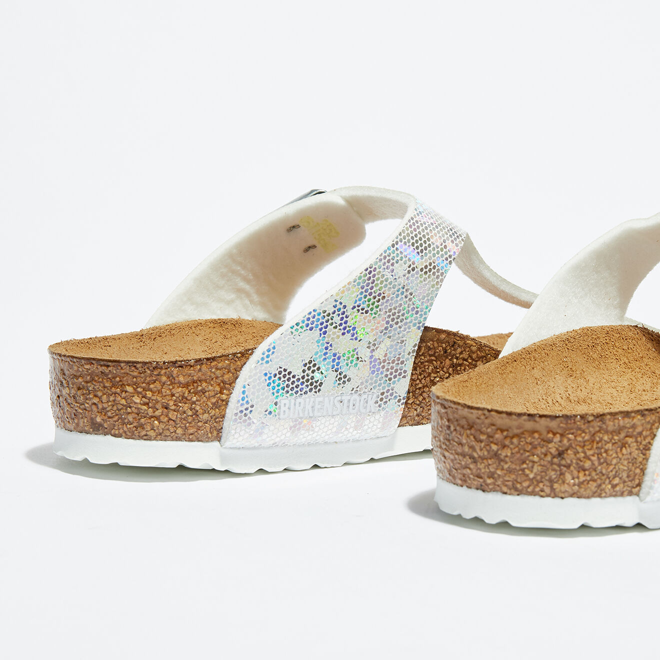 Birkenstock Mules Gizeh argenté/multicolore