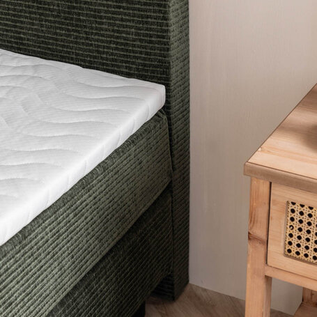 Boxspring Julia Rib - Olijfgroen - 180 x 200 cm