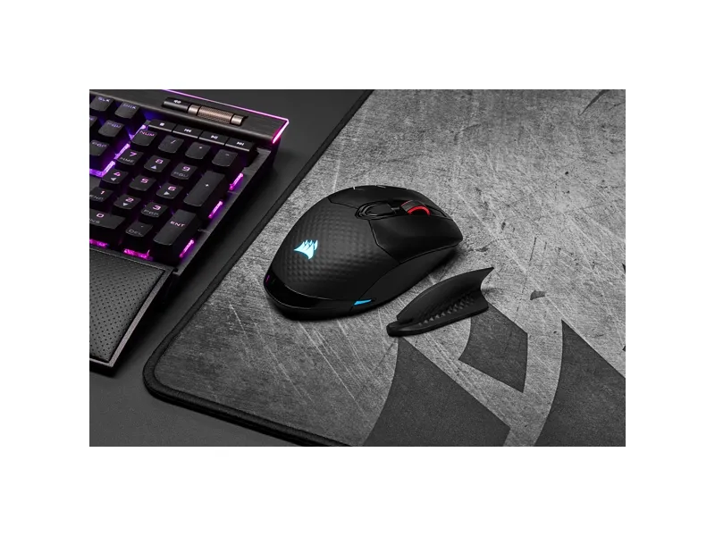 CORSAIR Gaming DARK CORE RGB PRO SE - Mus - optisk - 8 knapper - trådløs, kablet - USB, 2.4 GHz, Bluetooth 4.2 LE - sort