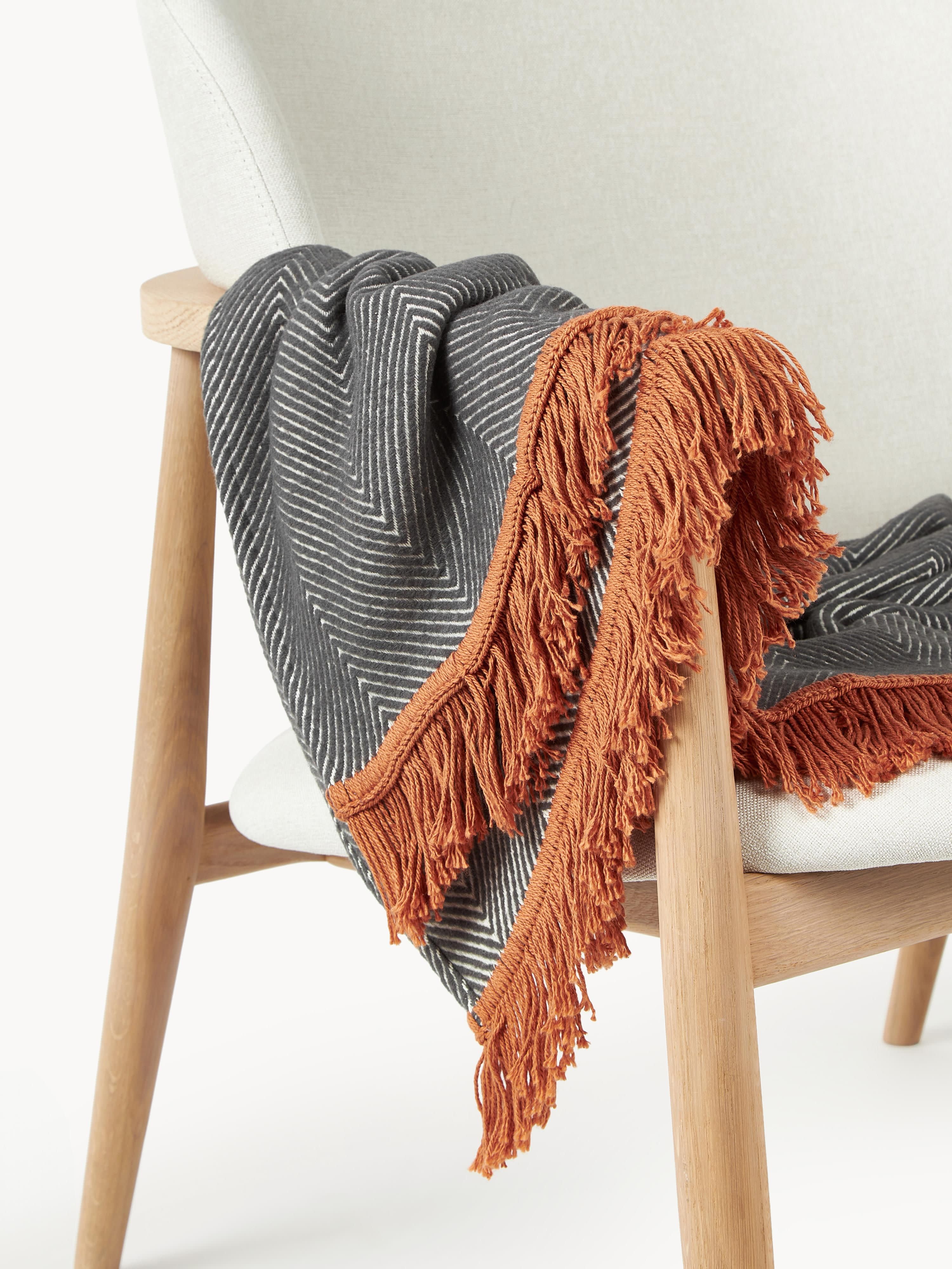 Plaid Agatha met visgraatpatroon