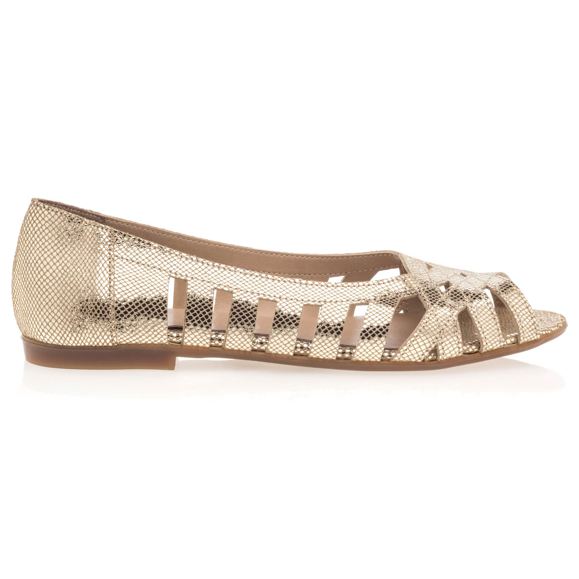 Ballerines Femme en cuir or