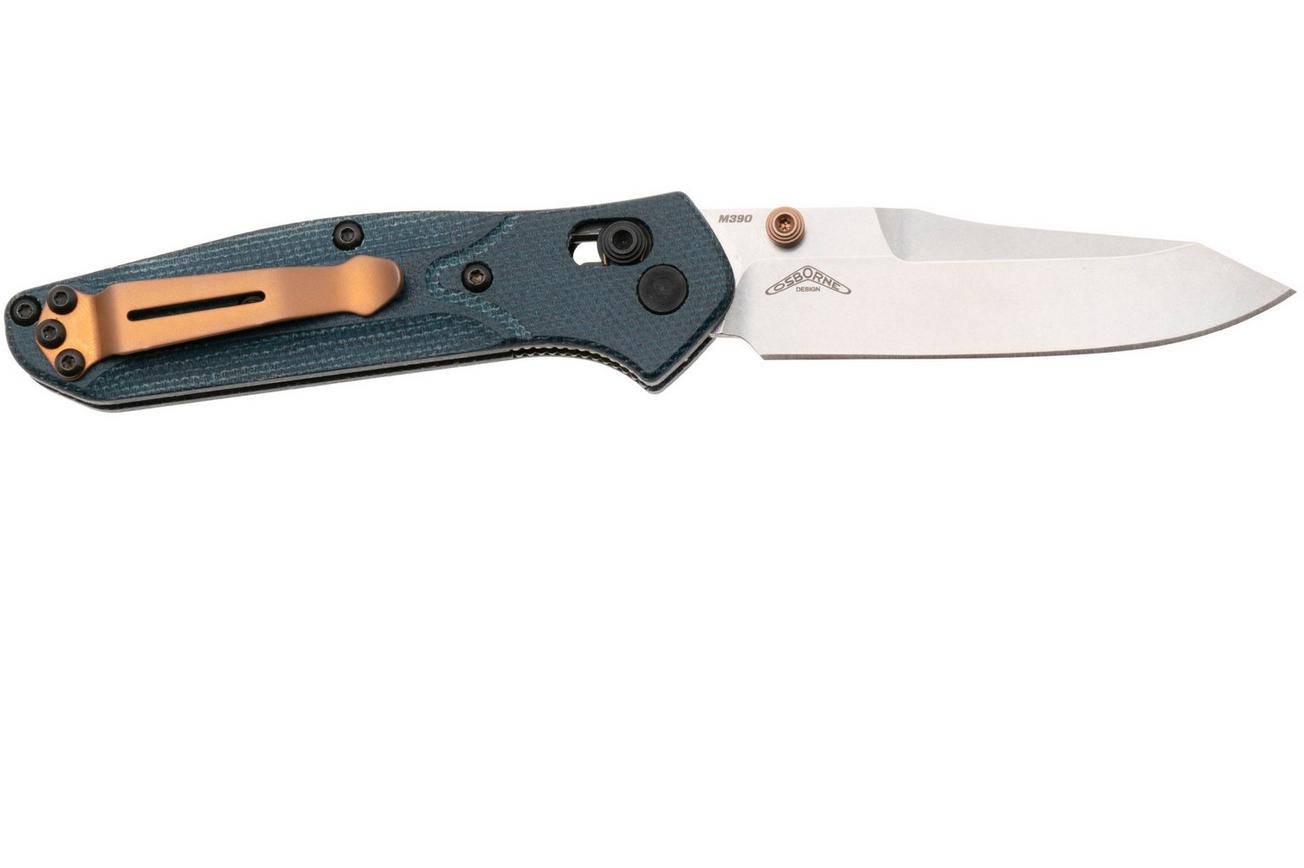 Benchmade Mini Osborne 945-04 Stonewashed M390, Blue Denim Micarta, zakmes, Warren Osborne design