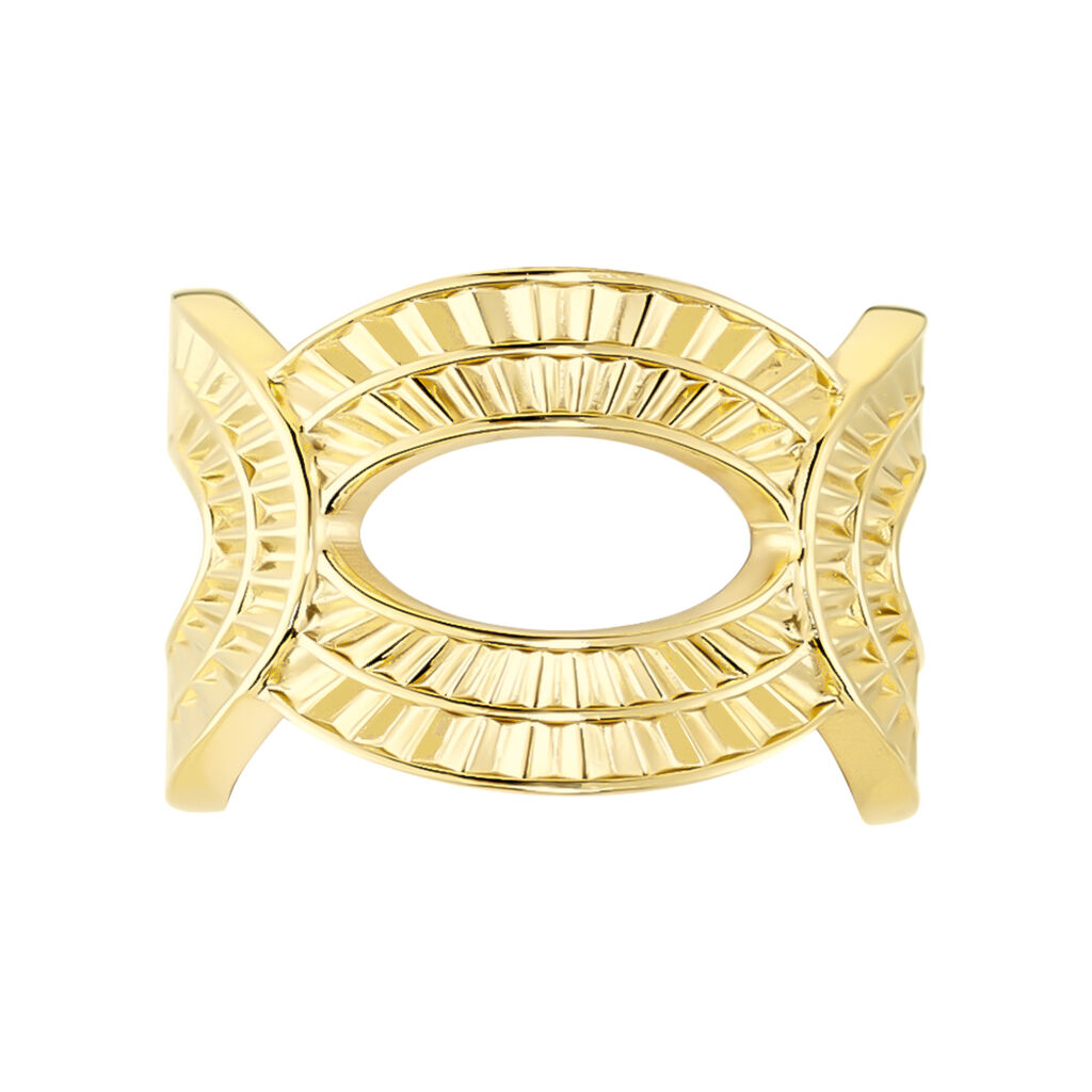 Bague Ajustable Agostino Acier Doré