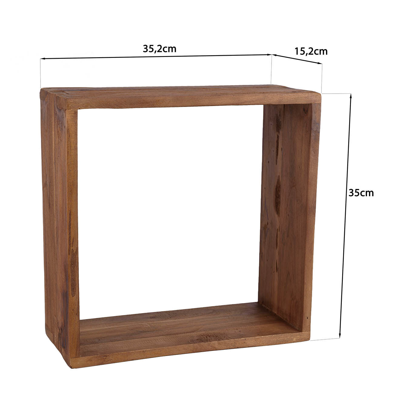 Macabane Étagère murale carrée sixtine Alida marron - 35x15x15 cm