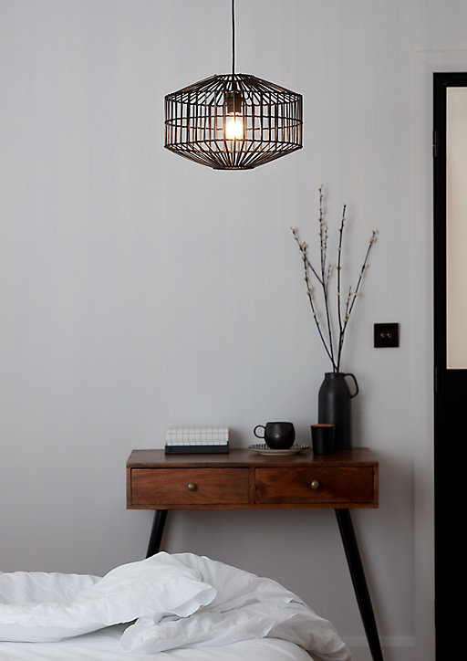 Suspension Wutai GoodHome noir 38cm IP20 E27